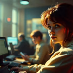 Donna che lavora con l'IA